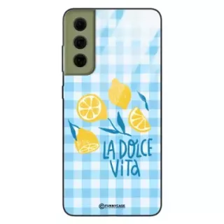 Etui Black Case Glass Dolce Vita do SAMSUNG S21FE Cytryny Lato Włochy Wakacje Kratka ST_DOC101