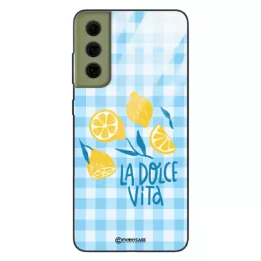 Etui Black Case Glass Dolce Vita do SAMSUNG S21FE Cytryny Lato Włochy Wakacje Kratka ST_DOC101
