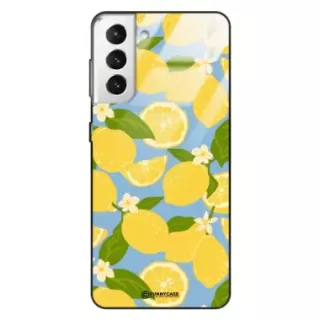 Etui Black Case Glass Dolce Vita do SAMSUNG S21 PLUS Cytryny Kwiaty Owoce Lato Natura ST_DOC125