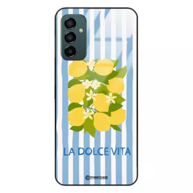Etui Black Case Glass Dolce Vita do SAMSUNG M23 5G Cytryny Kwiaty Włochy Lato Wakacje ST_DOC128