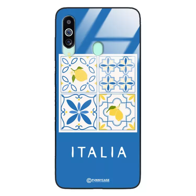 Etui Black Case Glass Dolce Vita do SAMSUNG M40 Włochy Italia Cytryny Kafelki Wakacje ST_DOC132