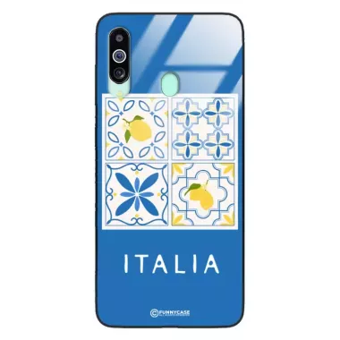 Etui Black Case Glass Dolce Vita do SAMSUNG M40 Włochy Italia Cytryny Kafelki Wakacje ST_DOC132