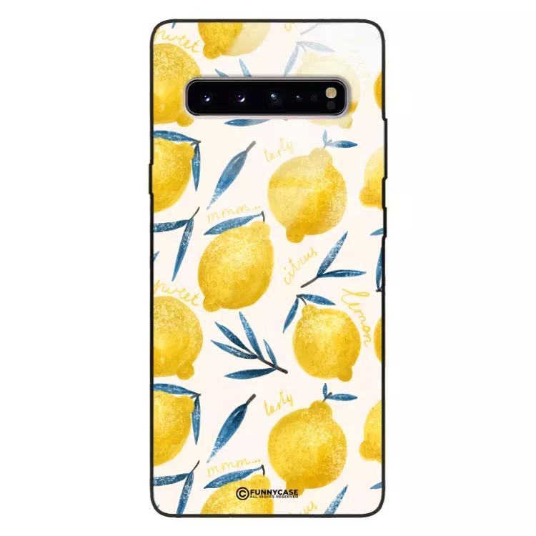 Etui Black Case Glass Dolce Vita do SAMSUNG S10 5G Cytryny Lato Owoce Wakacje Słońce ST_DOC145