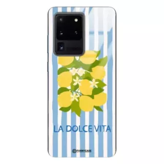 Etui Black Case Glass Dolce Vita do SAMSUNG S20 ULTRA Cytryny Kwiaty Włochy Lato Wakacje ST_DOC128