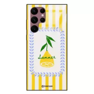 Etui Black Case Glass Dolce Vita do SAMSUNG S22 ULTRA Cytryna Lato Wakacje Summer Słońce ST_DOC139