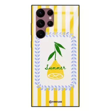 Etui Black Case Glass Dolce Vita do SAMSUNG S22 ULTRA Cytryna Lato Wakacje Summer Słońce ST_DOC139