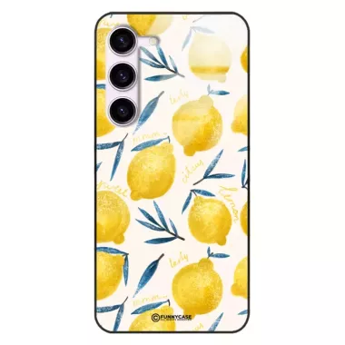 Etui Black Case Glass Dolce Vita do SAMSUNG S23  Cytryny Lato Owoce Wakacje Słońce ST_DOC145