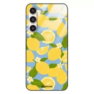 Etui Black Case Glass Dolce Vita do SAMSUNG S23 PLUS Cytryny Kwiaty Owoce Lato Natura ST_DOC125