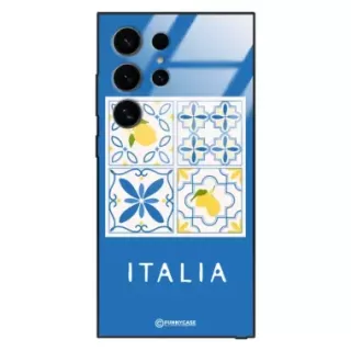 Etui Black Case Glass Dolce Vita do SAMSUNG S24 ULTRA Włochy Italia Cytryny Kafelki Wakacje ST_DOC132