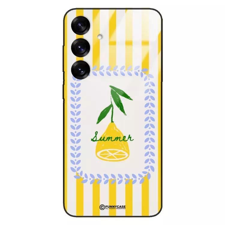 Etui Black Case Glass Dolce Vita do SAMSUNG S25 Cytryna Lato Wakacje Summer Słońce ST_DOC139