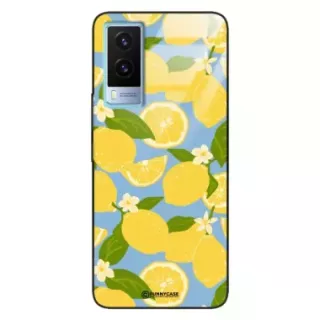 Etui Black Case Glass Dolce Vita do VIVO V21E 5G Cytryny Kwiaty Owoce Lato Natura ST_DOC125