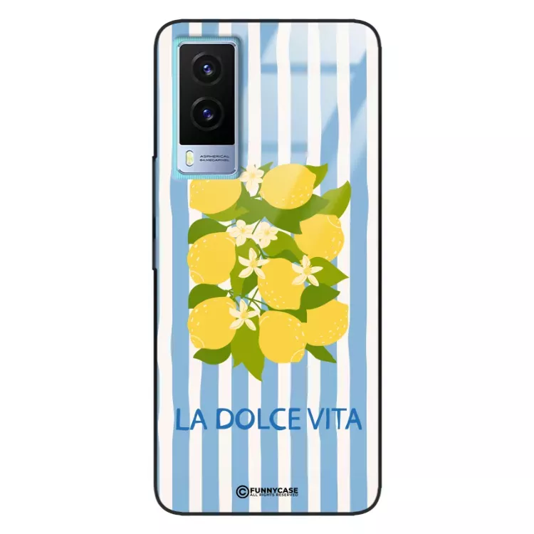 Etui Black Case Glass Dolce Vita do VIVO Y71T Cytryny Kwiaty Włochy Lato Wakacje ST_DOC128