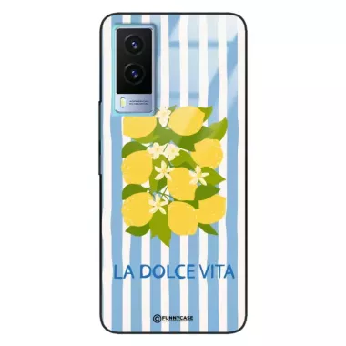 Etui Black Case Glass Dolce Vita do VIVO Y71T Cytryny Kwiaty Włochy Lato Wakacje ST_DOC128