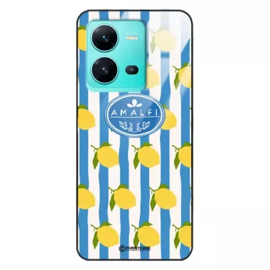 Etui Black Case Glass Dolce Vita do VIVO V25 5G Amalfi Cytryny Włochy Lato Wakacje ST_DOC131