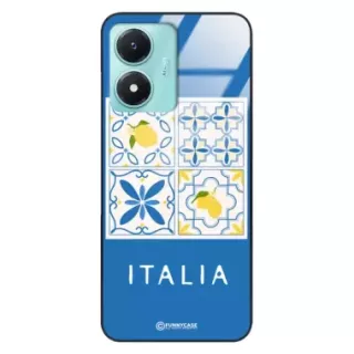Etui Black Case Glass Dolce Vita do VIVO Y02s Włochy Italia Cytryny Kafelki Wakacje ST_DOC132
