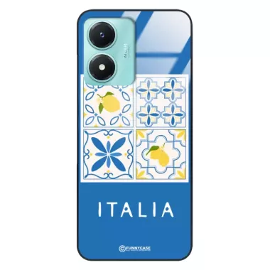 Etui Black Case Glass Dolce Vita do VIVO Y02s Włochy Italia Cytryny Kafelki Wakacje ST_DOC132