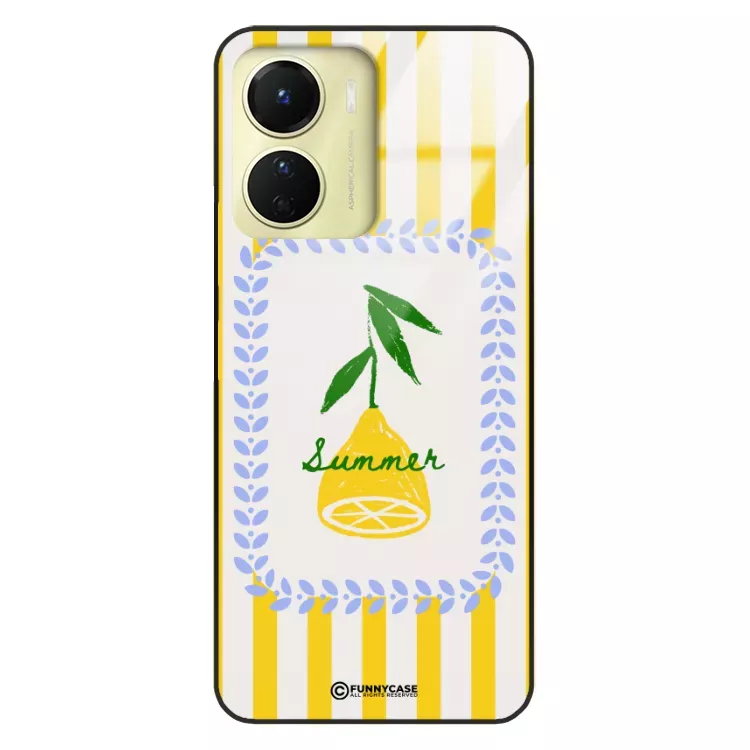 Etui Black Case Glass Dolce Vita do VIVO Y16 Cytryna Lato Wakacje Summer Słońce ST_DOC139
