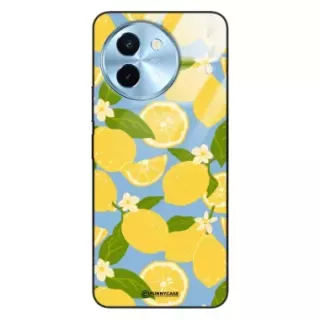 Etui Black Case Glass Dolce Vita do VIVO Y38 5G Cytryny Kwiaty Owoce Lato Natura ST_DOC125