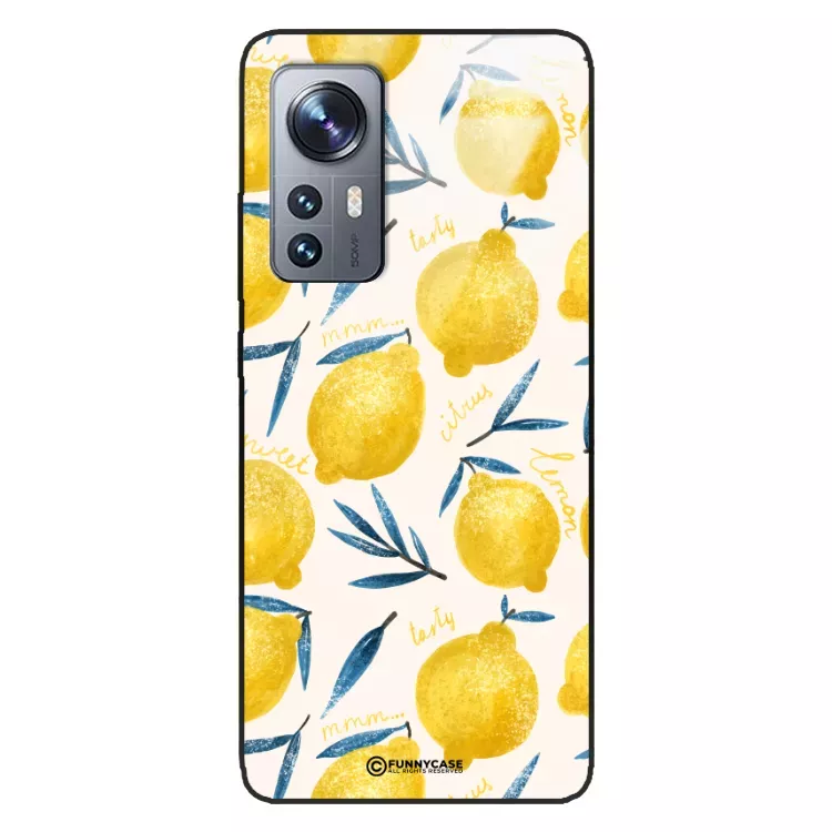 Etui Black Case Glass Dolce Vita do XIAOMI 12 Cytryny Lato Owoce Wakacje Słońce ST_DOC145