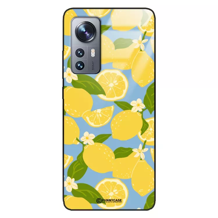 Etui Black Case Glass Dolce Vita do XIAOMI 12x Cytryny Kwiaty Owoce Lato Natura ST_DOC125