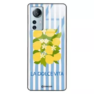 Etui Black Case Glass Dolce Vita do XIAOMI Mi 12 LITE Cytryny Kwiaty Włochy Lato Wakacje ST_DOC128