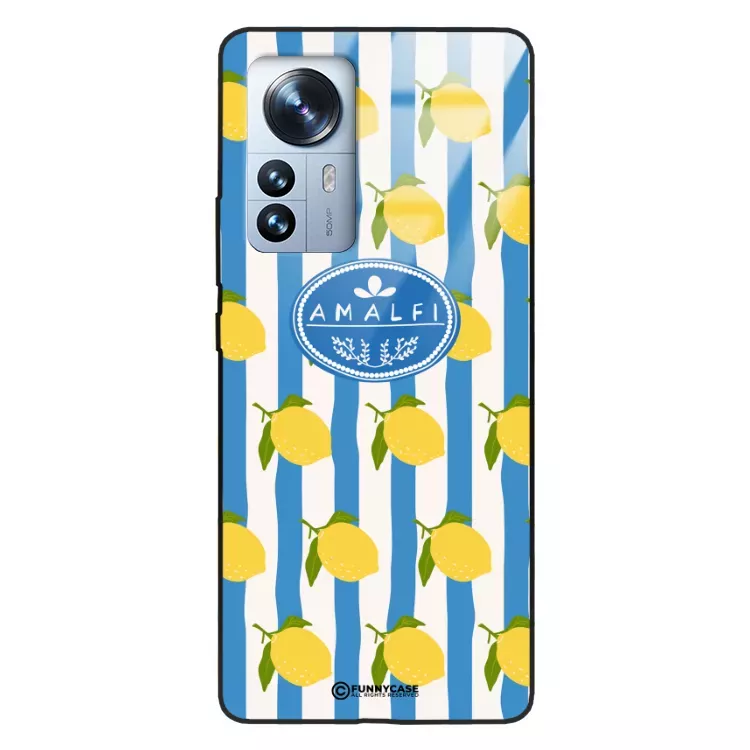 Etui Black Case Glass Dolce Vita do XIAOMI 12 PRO Amalfi Cytryny Włochy Lato Wakacje ST_DOC131