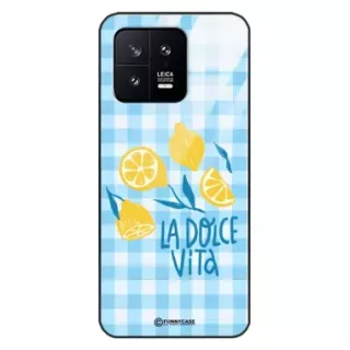 Etui Black Case Glass Dolce Vita do XIAOMI 13 Cytryny Lato Włochy Wakacje Kratka ST_DOC101