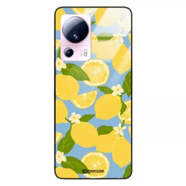 Etui Black Case Glass Dolce Vita do XIAOMI 13 LITE Cytryny Kwiaty Owoce Lato Natura ST_DOC125