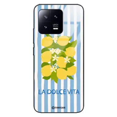 Etui Black Case Glass Dolce Vita do XIAOMI MI 13 PRO Cytryny Kwiaty Włochy Lato Wakacje ST_DOC128