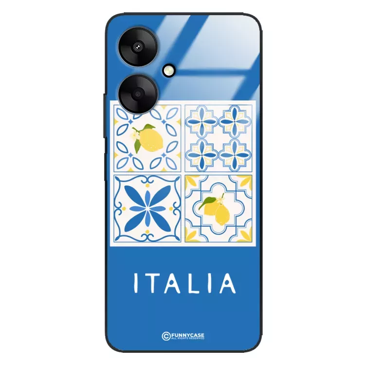 Etui Black Case Glass Dolce Vita do XIAOMI REDMI 13C 5G Włochy Italia Cytryny Kafelki Wakacje ST_DOC132