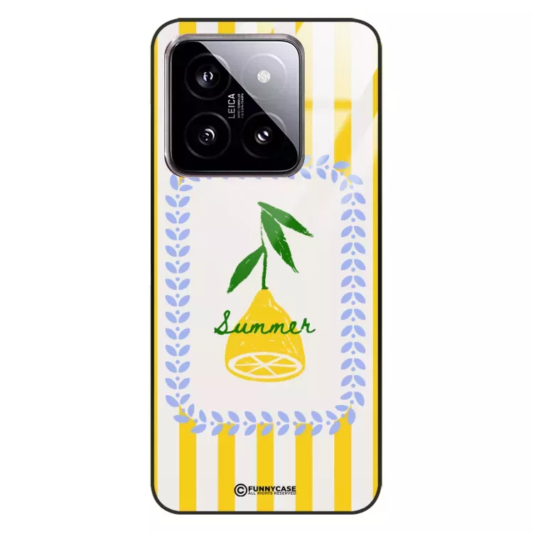 Etui Black Case Glass Dolce Vita do XIAOMI 14 Cytryna Lato Wakacje Summer Słońce ST_DOC139