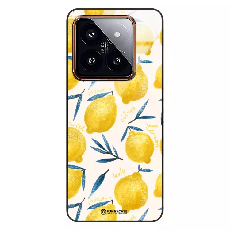 Etui Black Case Glass Dolce Vita do XIAOMI 14 PRO Cytryny Lato Owoce Wakacje Słońce ST_DOC145