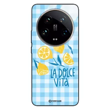 Etui Black Case Glass Dolce Vita do XIAOMI 14 ULTRA 5G Cytryny Lato Włochy Wakacje Kratka ST_DOC101