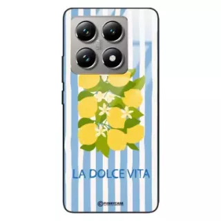 Etui Black Case Glass Dolce Vita do XIAOMI 14T PRO 5G Cytryny Kwiaty Włochy Lato Wakacje ST_DOC128