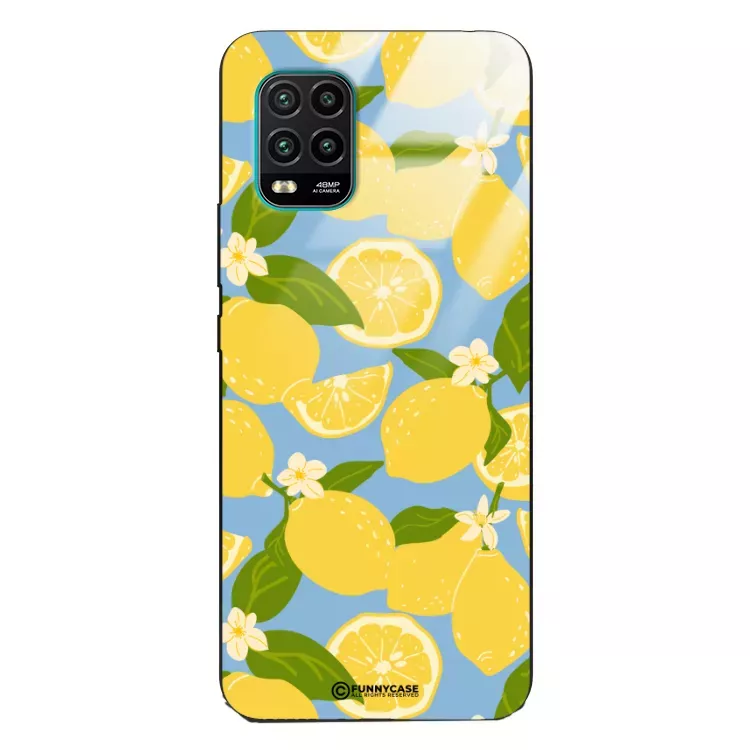 Etui Black Case Glass Dolce Vita do XIAOMI Mi 10 LITE Cytryny Kwiaty Owoce Lato Natura ST_DOC125