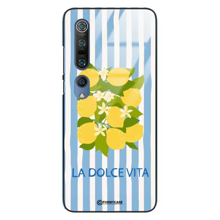 Etui Black Case Glass Dolce Vita do XIAOMI Mi 10 PRO Cytryny Kwiaty Włochy Lato Wakacje ST_DOC128