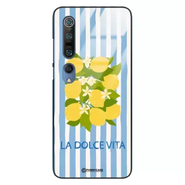 Etui Black Case Glass Dolce Vita do XIAOMI Mi 10 PRO Cytryny Kwiaty Włochy Lato Wakacje ST_DOC128