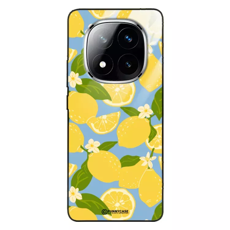 Etui Black Case Glass Dolce Vita do XIAOMI NOTE 14 PRO PLUS Cytryny Kwiaty Owoce Lato Natura ST_DOC125