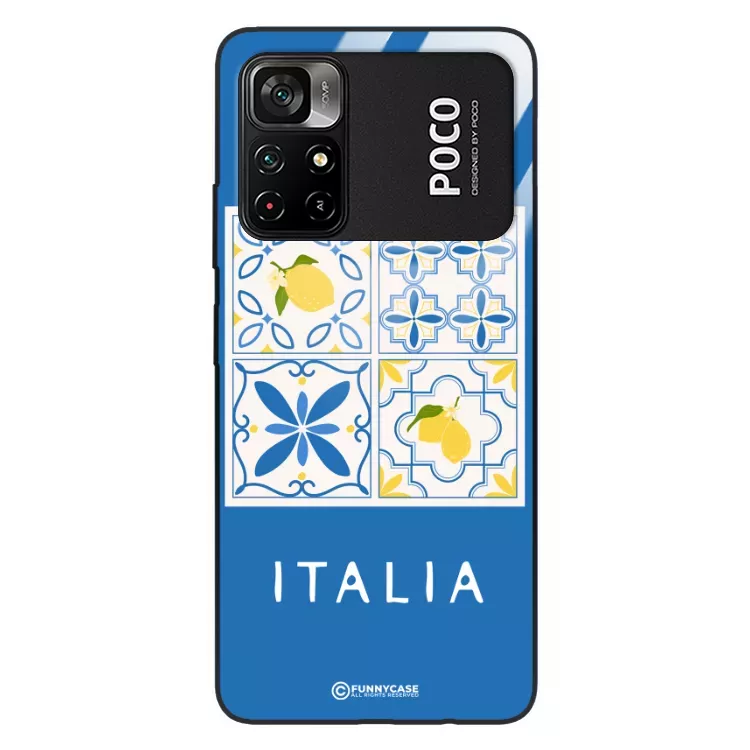 Etui Black Case Glass Dolce Vita do XIAOMI POCO M4 PRO 5G Włochy Italia Cytryny Kafelki Wakacje ST_DOC132