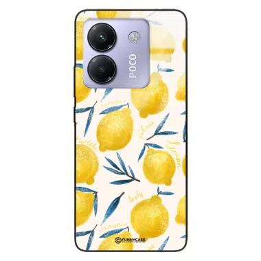 Etui Black Case Glass Dolce Vita do XIAOMI POCO M7 PRO 5G Cytryny Lato Owoce Wakacje Słońce ST_DOC145