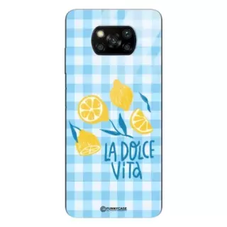 Etui Black Case Glass Dolce Vita do XIAOMI POCO X3 Cytryny Lato Włochy Wakacje Kratka ST_DOC101