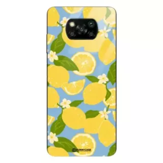 Etui Black Case Glass Dolce Vita do XIAOMI POCO X3 NFC Cytryny Kwiaty Owoce Lato Natura ST_DOC125
