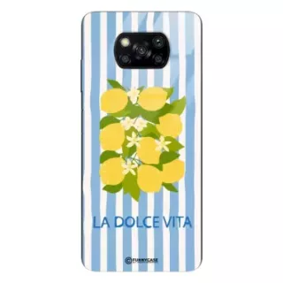 Etui Black Case Glass Dolce Vita do XIAOMI POCO X3 PRO Cytryny Kwiaty Włochy Lato Wakacje ST_DOC128