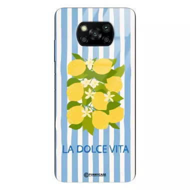 Etui Black Case Glass Dolce Vita do XIAOMI POCO X3 PRO Cytryny Kwiaty Włochy Lato Wakacje ST_DOC128