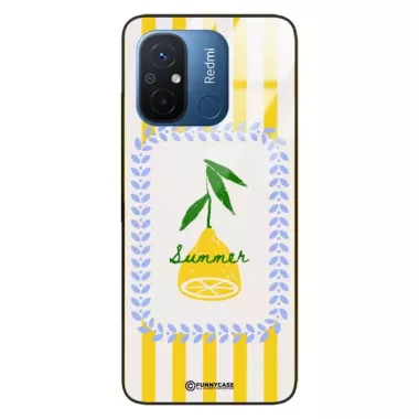 Etui Black Case Glass Dolce Vita do XIAOMI REDMI 12C Cytryna Lato Wakacje Summer Słońce ST_DOC139