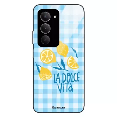 Etui Black Case Glass Dolce Vita do XIAOMI REDMI 15 4G Cytryny Lato Włochy Wakacje Kratka ST_DOC101