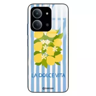 Etui Black Case Glass Dolce Vita do XIAOMI REDMI 15C Cytryny Kwiaty Włochy Lato Wakacje ST_DOC128