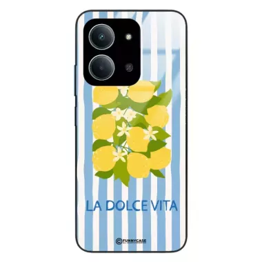 Etui Black Case Glass Dolce Vita do XIAOMI REDMI 15C Cytryny Kwiaty Włochy Lato Wakacje ST_DOC128