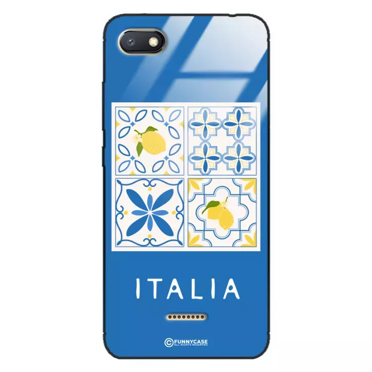 Etui Black Case Glass Dolce Vita do XIAOMI REDMI 6A Włochy Italia Cytryny Kafelki Wakacje ST_DOC132