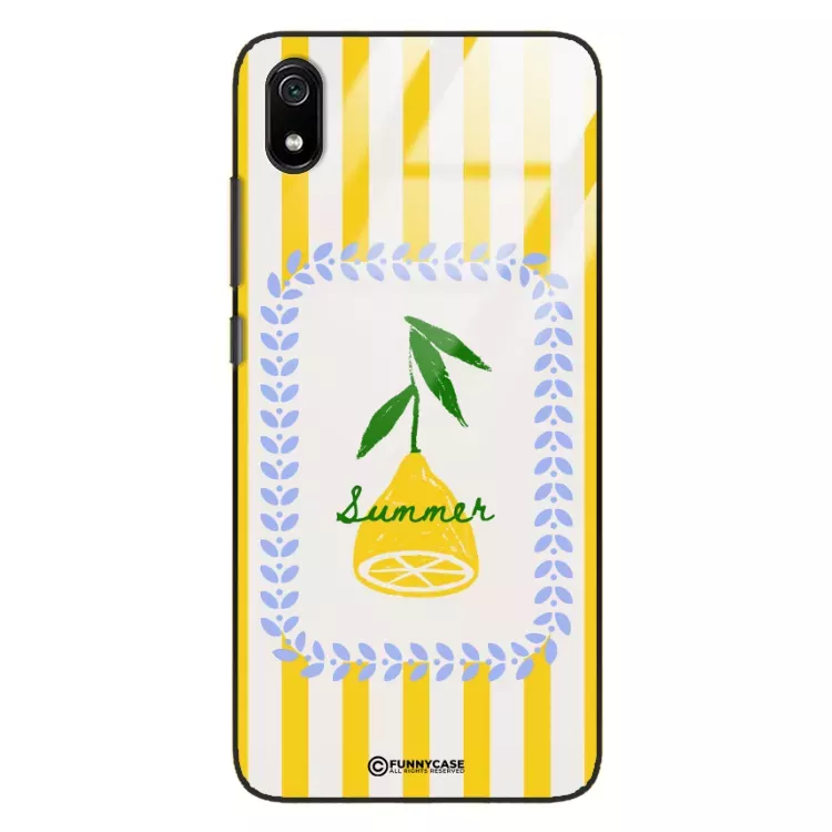 Etui Black Case Glass Dolce Vita do XIAOMI REDMI 7A Cytryna Lato Wakacje Summer Słońce ST_DOC139